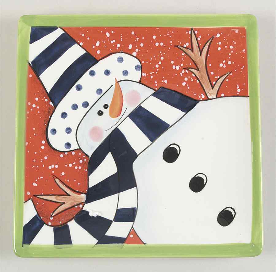 Charlie's Snowmen Salad/Dessert Plate by Certified International-1