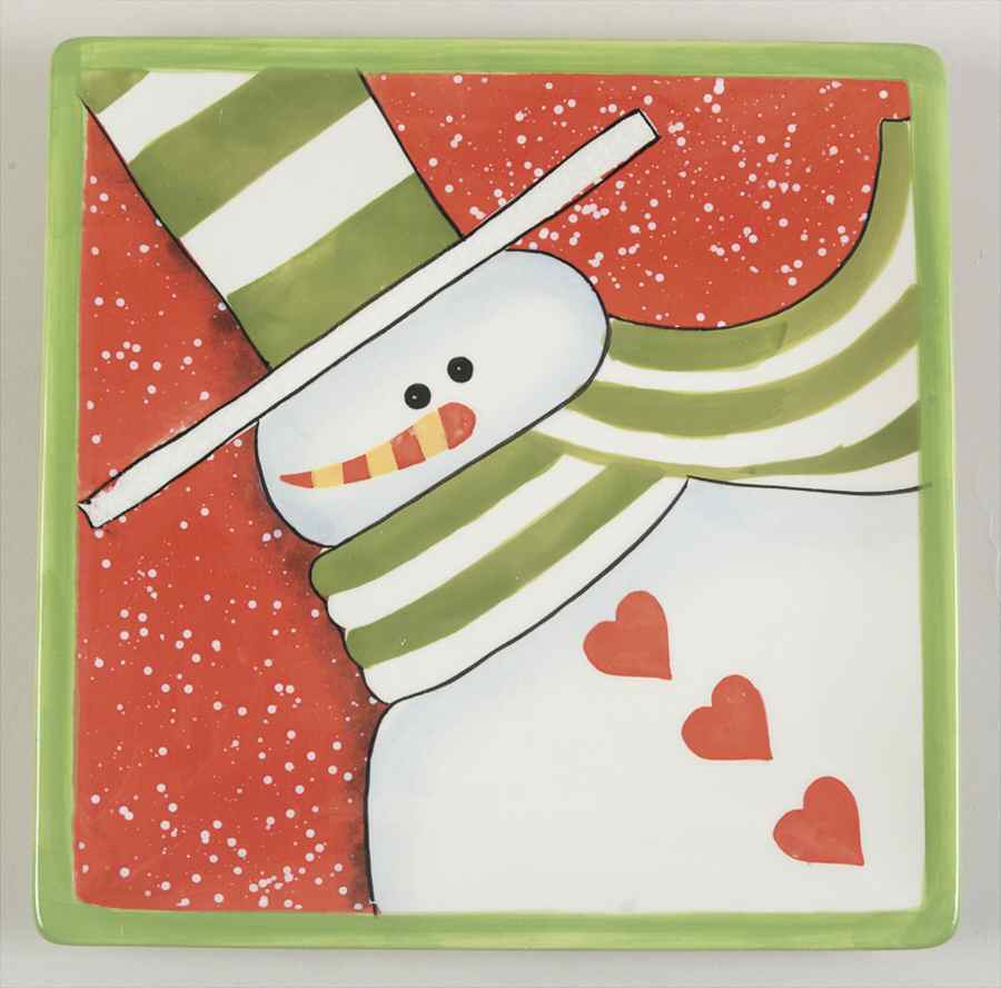 Charlie's Snowmen Salad/Dessert Plate by Certified International-1