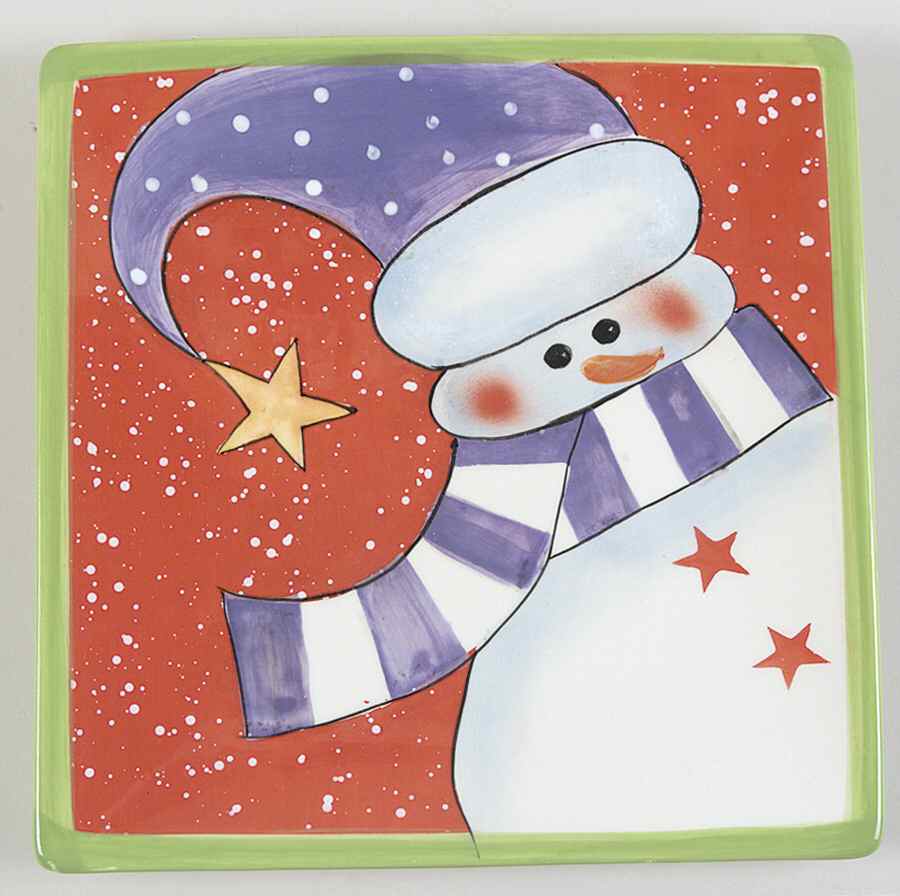 Charlie's Snowmen Salad/Dessert Plate by Certified International-1