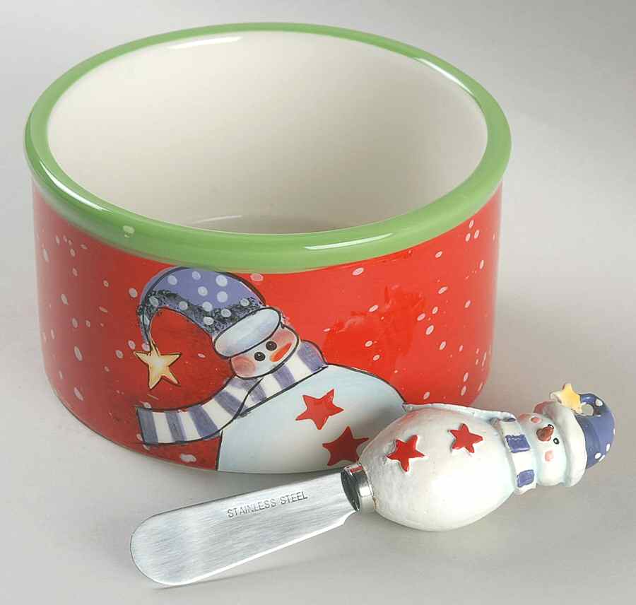 Charlie's Snowmen Dip Bowl & Spreader Set by Certified International-1