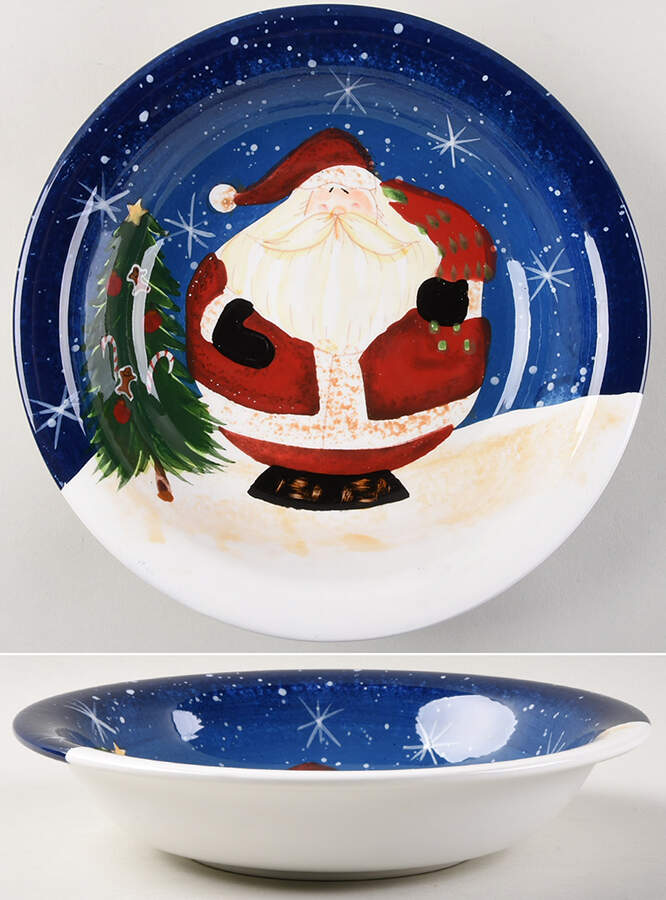 Snowball Santa 9" Soup/Pasta Bowl by Certified International-1