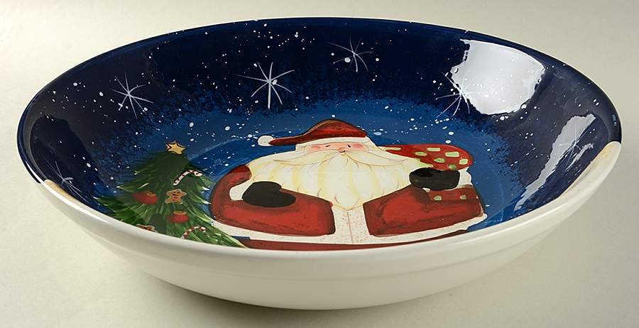 Snowball Santa 13" Pasta Serving Bowl by Certified International-1