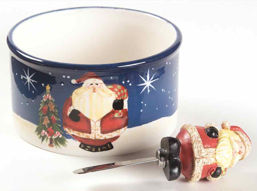 Snowball Santa Dip Bowl & Spreader Set by Certified International-1