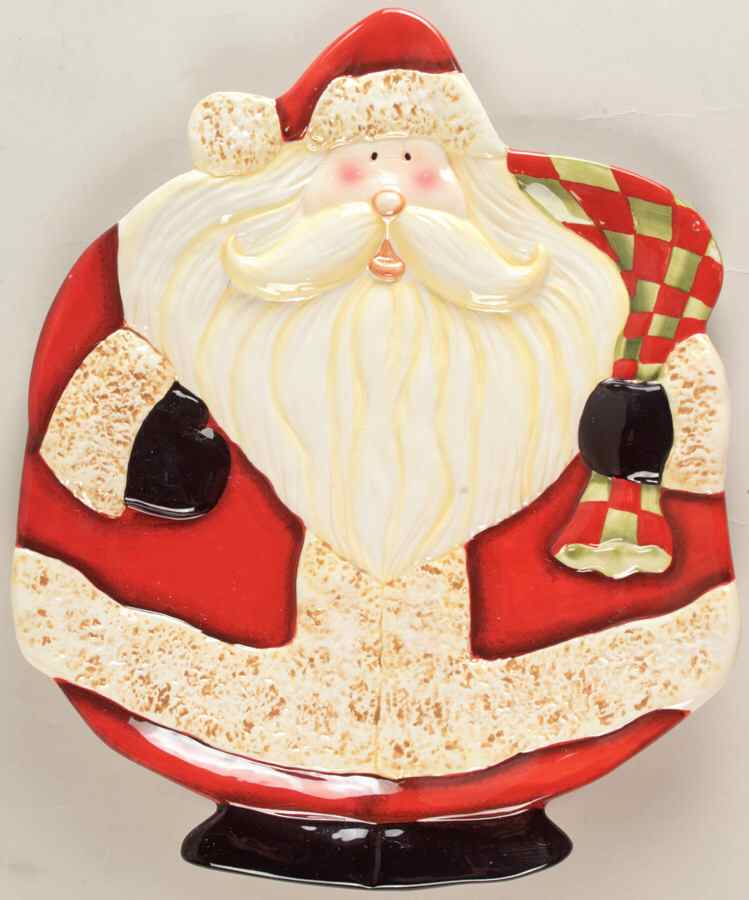Snowball Santa 15" Sculpted Oval Serving Platter by Certified International-1