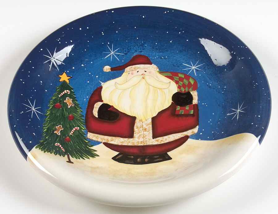 Snowball Santa 14" Chop Plate (Round Platter) by Certified International-1