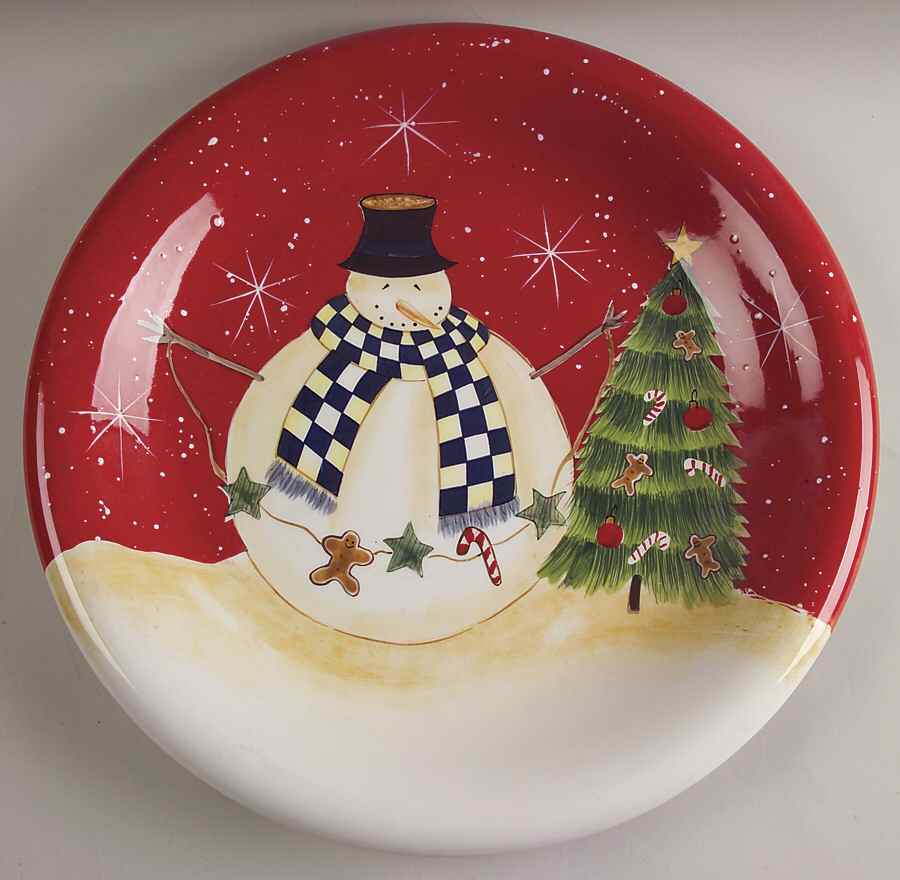 Snowball Snowman 14" Chop Plate (Round Platter) by Certified International-1