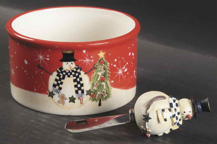 Snowball Snowman Dip Bowl & Spreader Set by Certified International-1