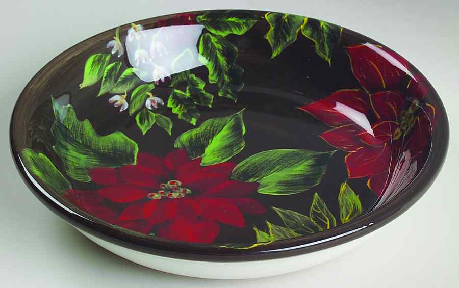 Poinsettia 9" Soup/Pasta Bowl by Certified International-1