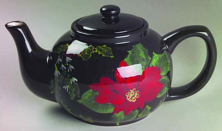 Poinsettia Teapot & Lid by Certified International-1