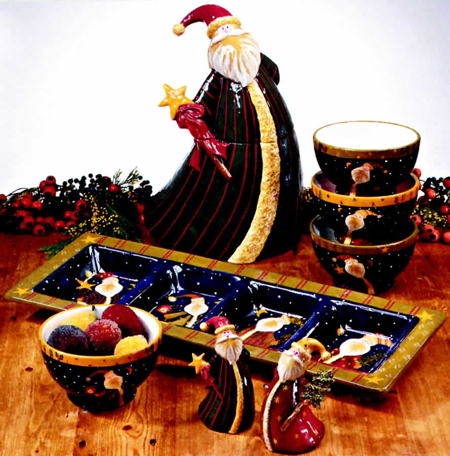 Antique Santa 4 Part Relish by Certified International-1