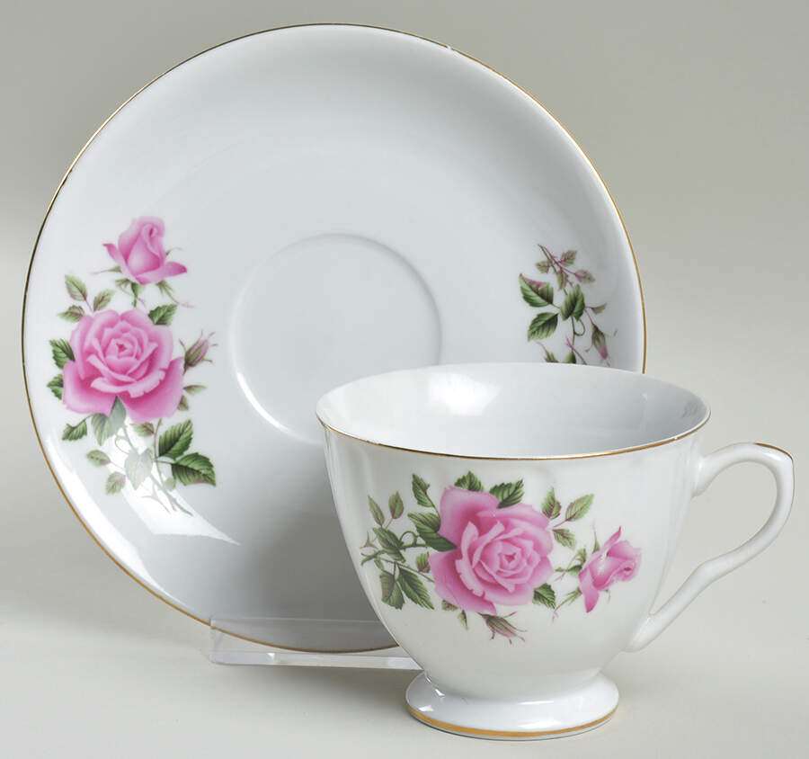 CX248 Footed Cup & Saucer Set by China (Made in China)-1