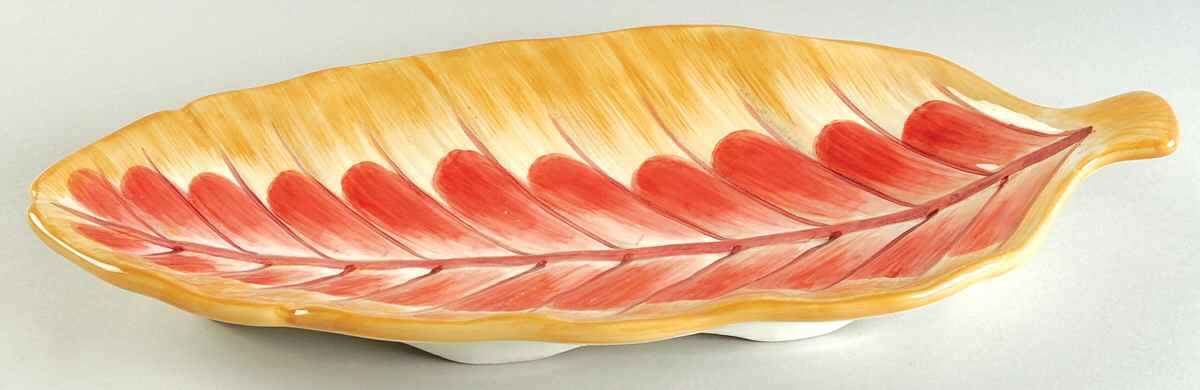 Paradise 16" Leaf Shaped Oval Platter by Certified International-1