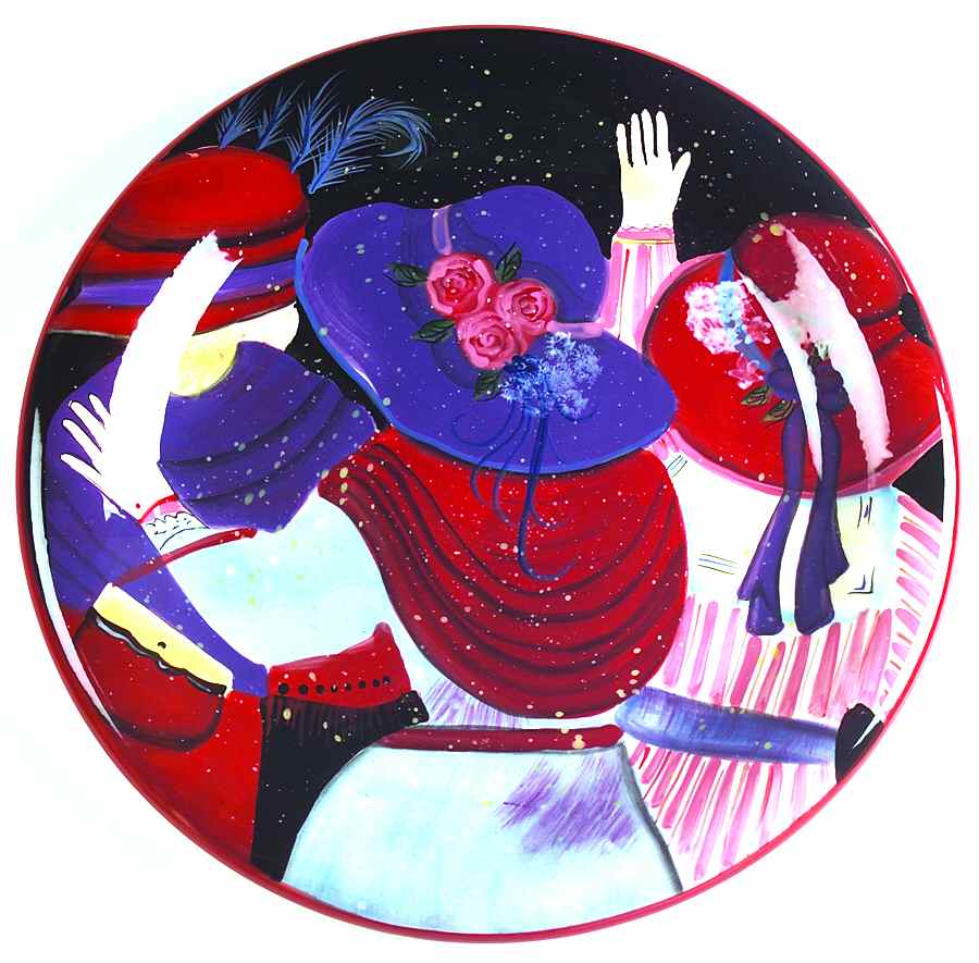 Ladies in Red Dinner Plate by Certified International-1