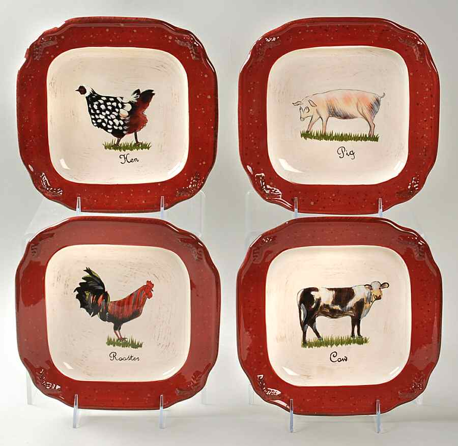 Vintage Farm Salad/Dessert Plate - Set of 4 by Certified International-1