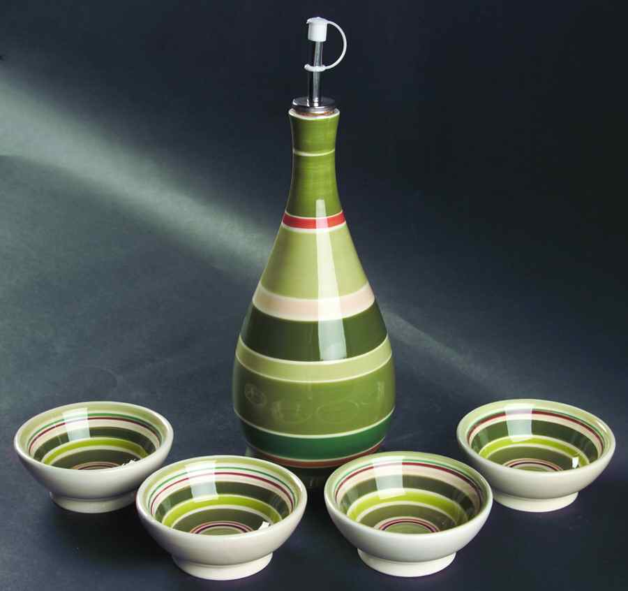 Peace Oil Jar & Drizzler with 4 Dipping Bowls by Certified International-1