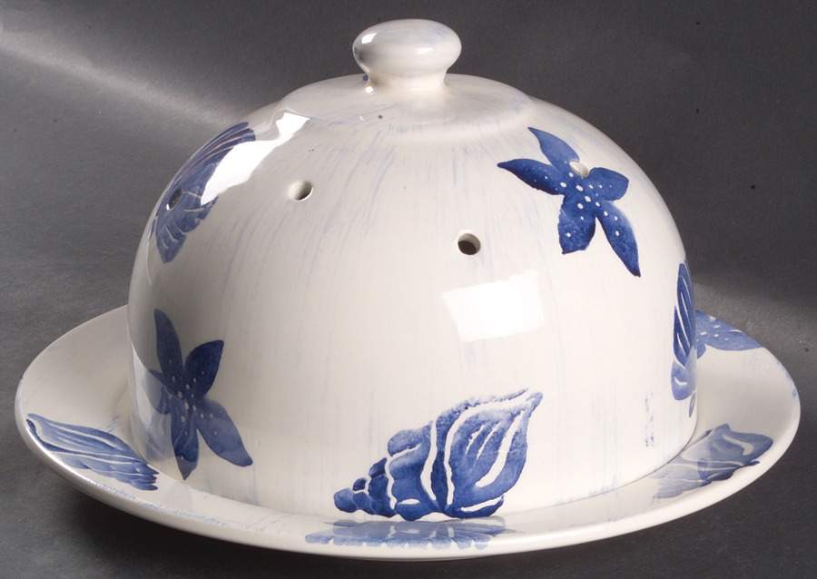 Conchas (Shell Decal) Cheese Dome W/11" Plate by Casafina-1