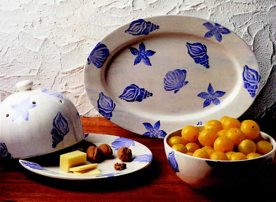 Conchas (Shell Decal) 16" Oval Serving Platter by Casafina-1