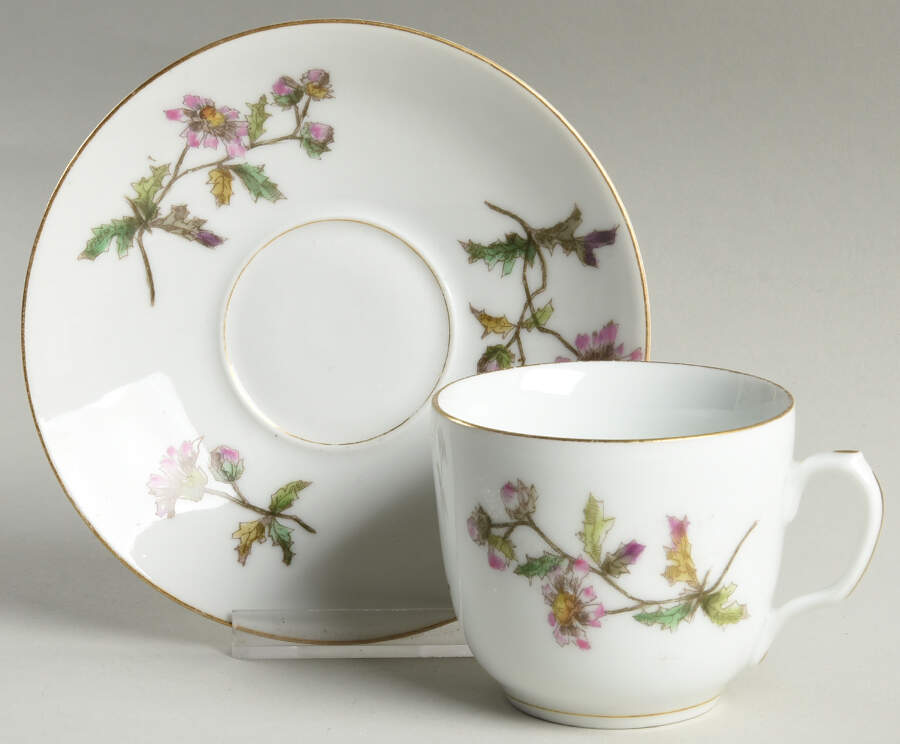 Schleiger 1311-3 Flat Cup & Saucer Set by Charles Field Haviland-1