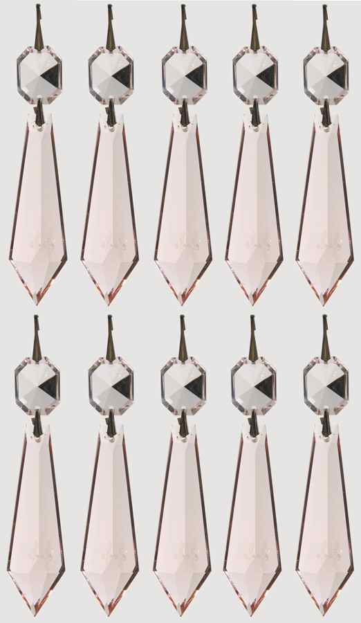 Lighting Parts (Boxed Set of 10) Pink D.6 3" Drop & Button by Waterford Crystal-1