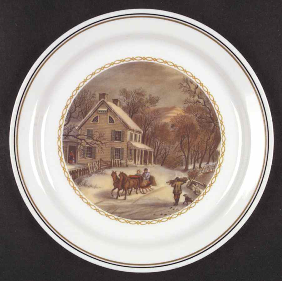 CURRIER & IVES Dinner Plate by Corning Corelle-1