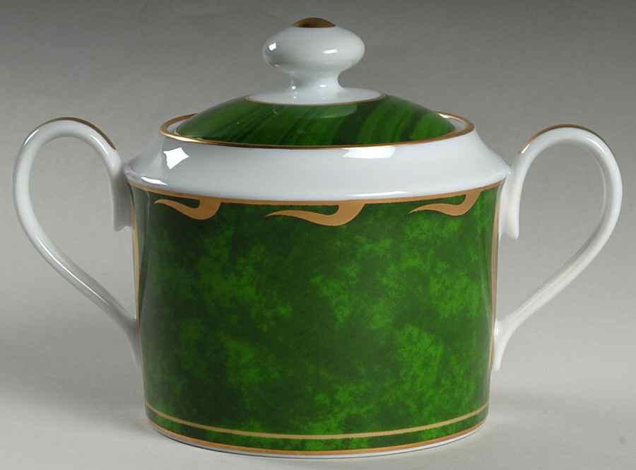 Imperial Malachite Sugar Bowl & Lid by Lynn Chase-1