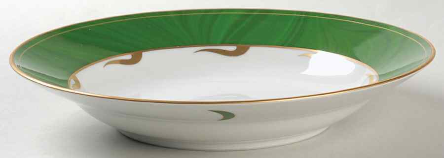 Imperial Malachite Large Rim Soup Bowl by Lynn Chase-1