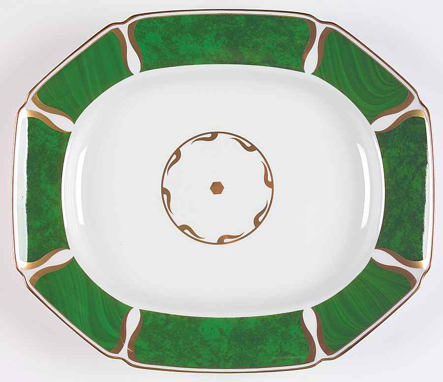 Imperial Malachite 14" Oval Serving Platter by Lynn Chase-1