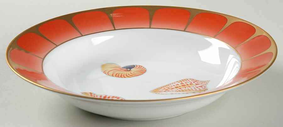 Coral Seas Large Rim Soup Bowl by Lynn Chase-1