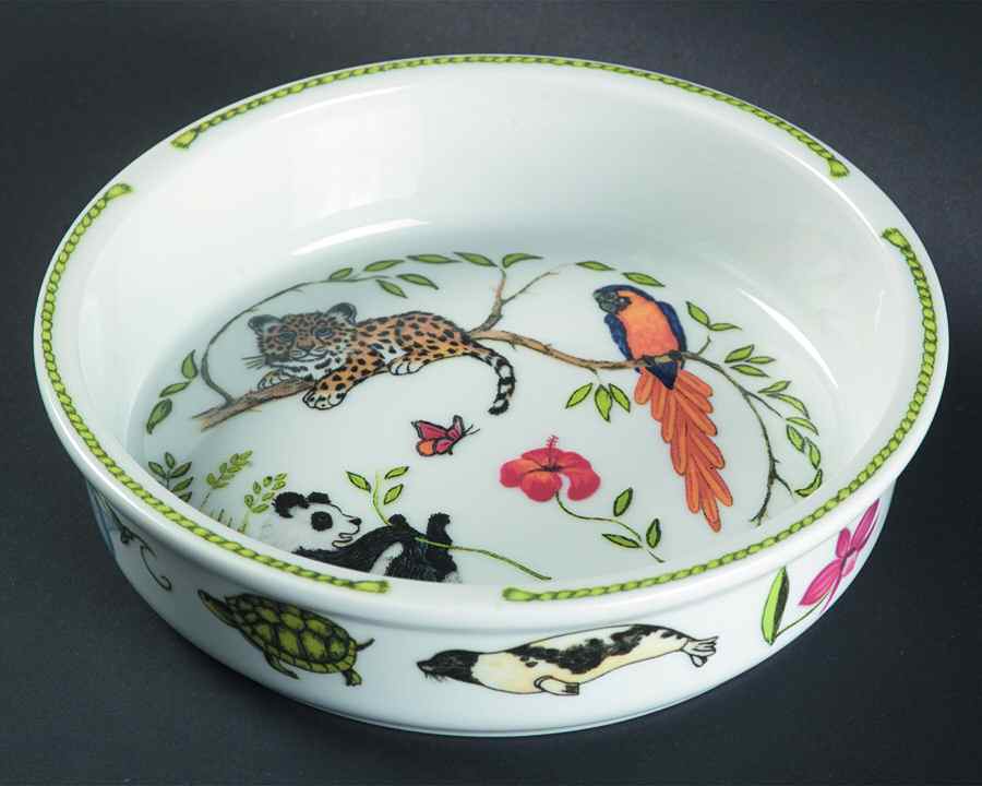 Jungle Party, Too Child's Bowl by Lynn Chase-1