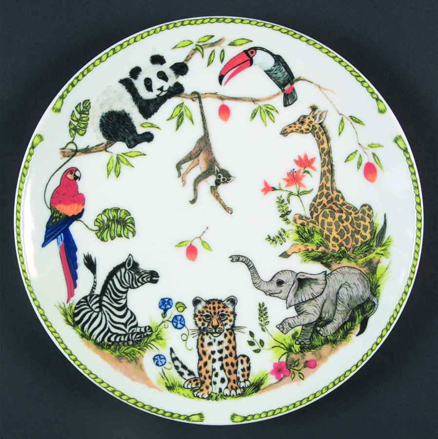 Jungle Party, Too Child's Plate by Lynn Chase-1