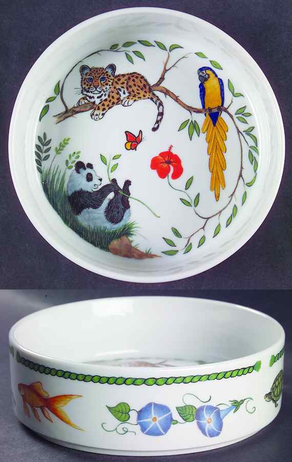 Jungle Party, Too Child's Bowl by Lynn Chase-1