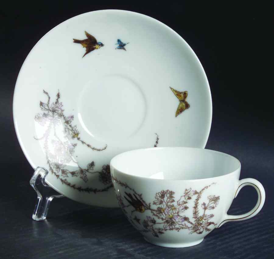 CHF1088 Flat Cup & Saucer Set by Charles Field Haviland-1