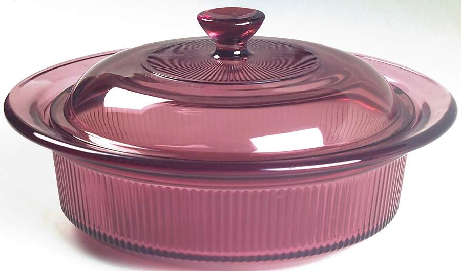 Visions Cranberry 1 Qt Rd Oven/Micrwave Casserole & Lid by Corning Corelle-1