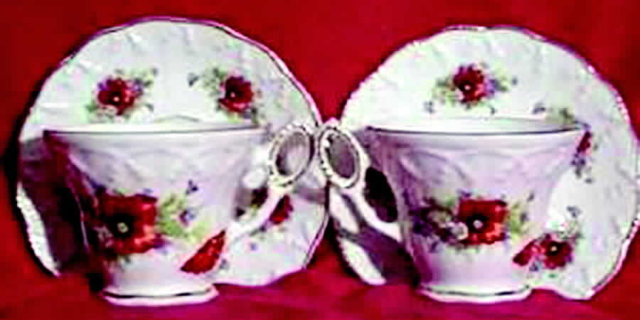 CDT7 Footed Cup & Saucer Set by Crown Dorset-1