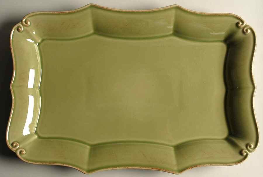 Vintage Port Green 15" Rectangular Serving Platter by Casafina-1