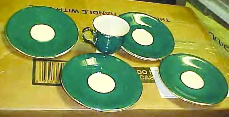 C69 Footed Demitasse Cup & Saucer Set by Castleton (USA)-1