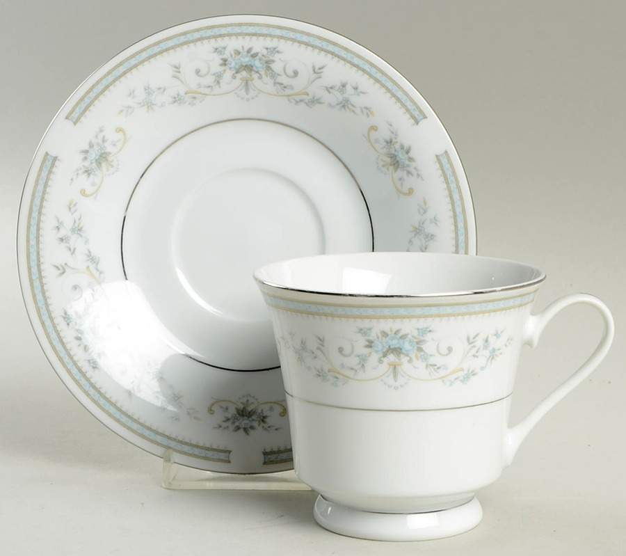 Star Light Footed Cup & Saucer Set by China Pearl-1