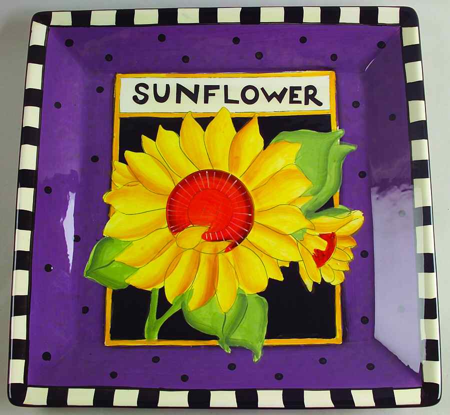 Seed Packet 13" Square Serving Platter by Certified International-1