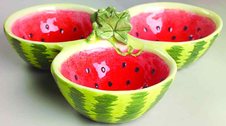 Seed Packet 3-Part Relish with Center Ceramic Handle by Certified International-1