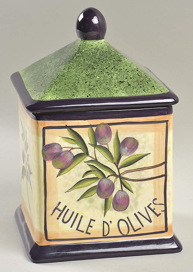 Garden of Olives Small Canister & Lid by Certified International-1