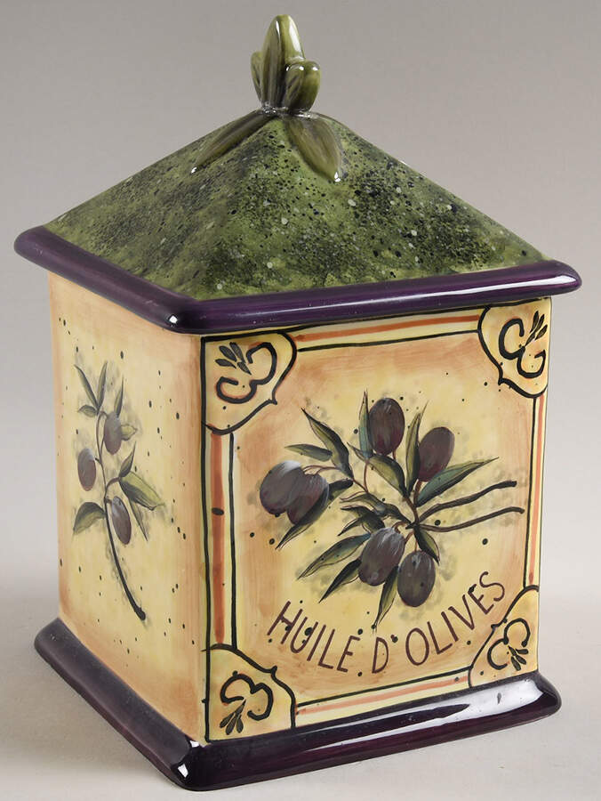 Garden of Olives Medium Canister & Lid by Certified International-1