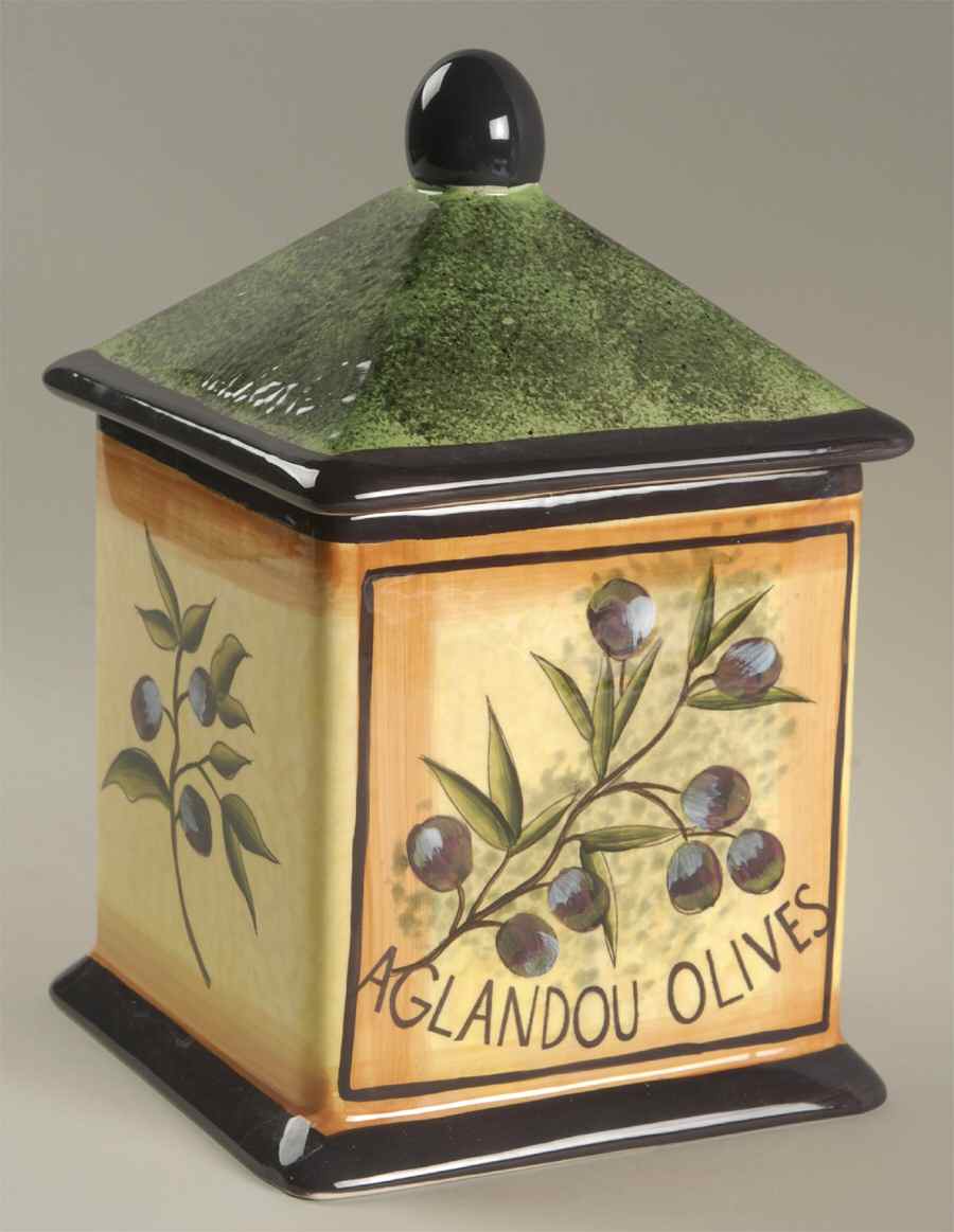 Garden of Olives Medium Canister & Lid by Certified International-1