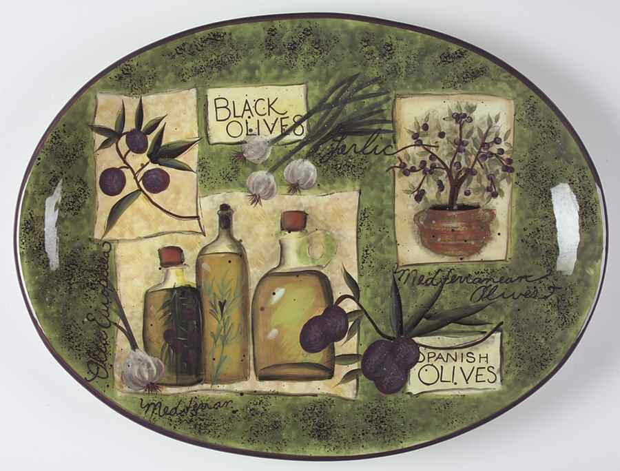 Garden of Olives 18" Oval Serving Platter by Certified International-1