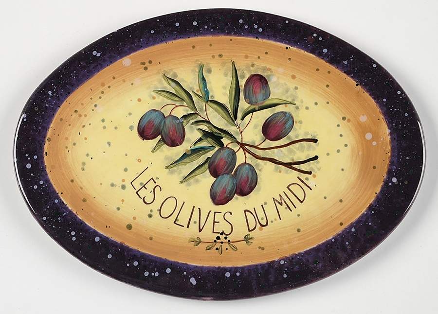 Garden of Olives Flat Cake Plate/Cheese Plate by Certified International-1