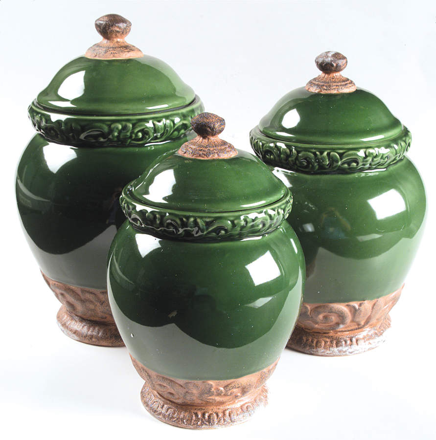 Florentine Green (3 Piece) Canister Set (Box Set) by Certified International-1