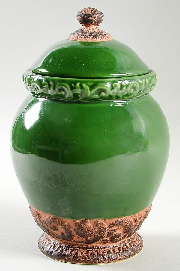 Florentine Green Small Canister & Lid by Certified International-1