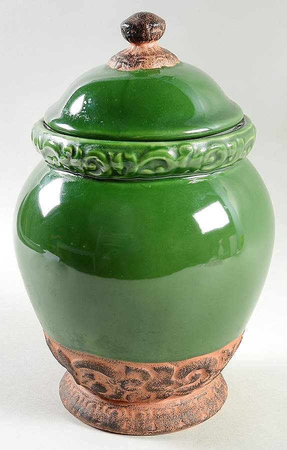 Florentine Green Large Canister & Lid by Certified International-1