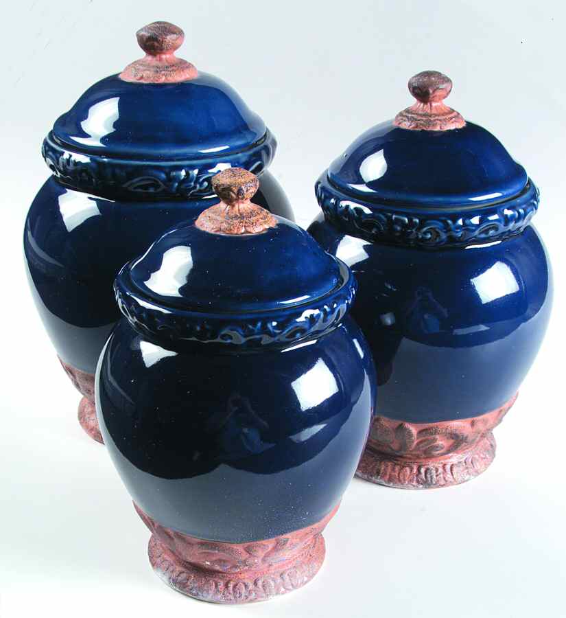 Florentine Blue (3 Piece) Canister Set (Box Set) by Certified International-1