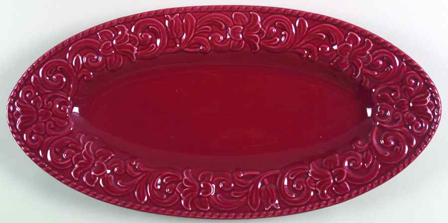Florentine Burgundy 20" Fish Platter by Certified International-1