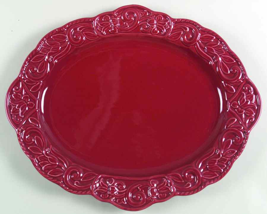 Florentine Burgundy 20" Oval Serving Platter by Certified International-1